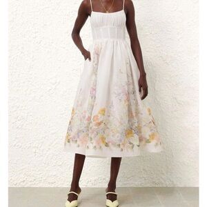 Zimmermann Floral Natura Ruched Dress